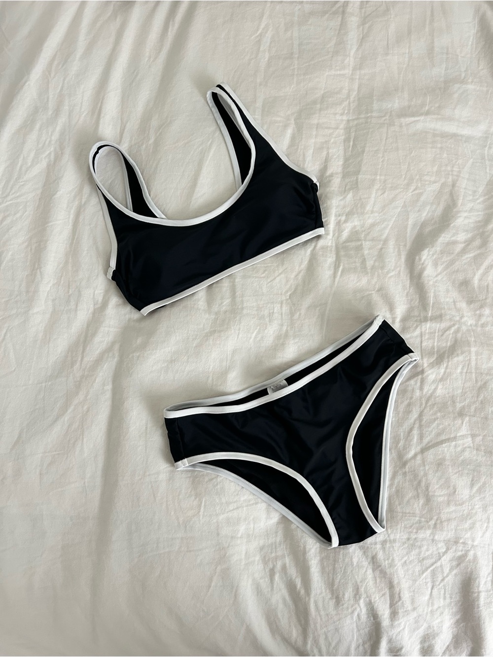 Xhilaration Black Bikini Set with White Trim